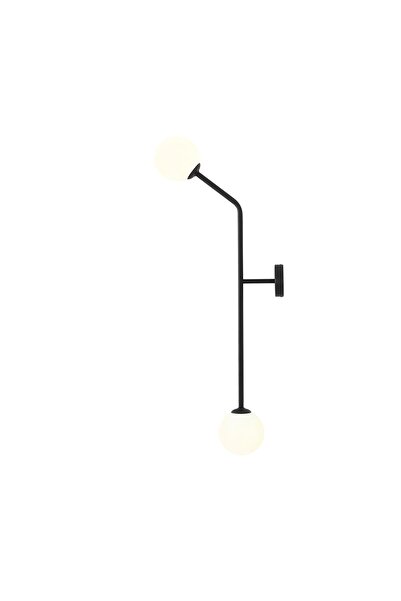 Aldex Aplică de perete PURE, metal/sticlă, 2x40W, negru, 14x99cm