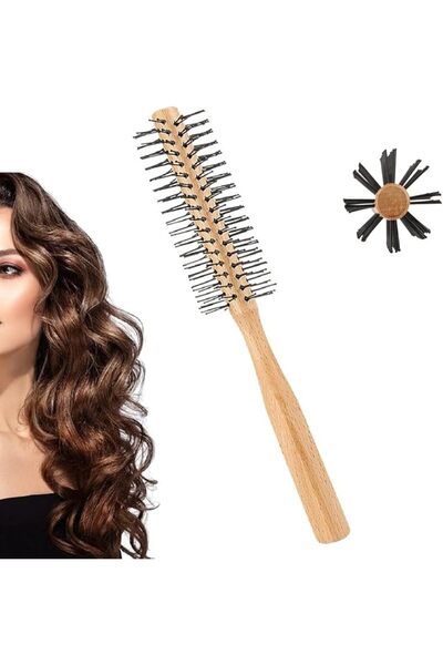 NYGANMELLOZ فرشاة دائرية صغيرة للشعر القصير، بكرة كويف صغيرة 1 انش للنساء وال...
