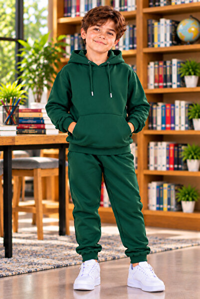 luci sports Boys' Hooded Rubberized Tracksuit with Rubberized Legs