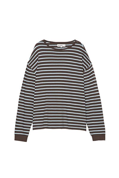 Pull & Bear Çizgili uzun kollu Tişört