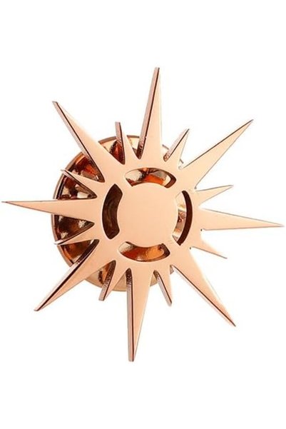 ASKIND Gold Plating Sunshine Sun Stainless Steel Brooch for Men Shirt Badge L...