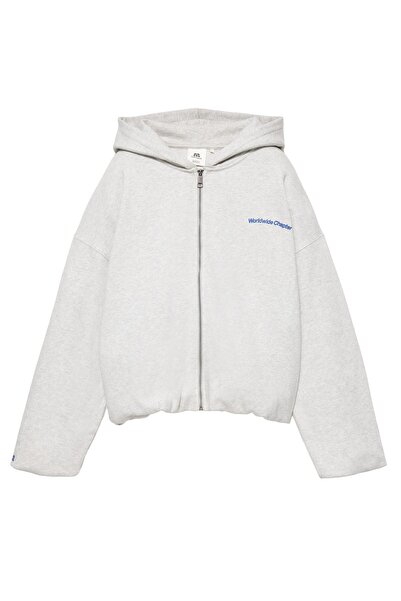 Pull & Bear Kapüşonlu fermuarlı sweatshirt
