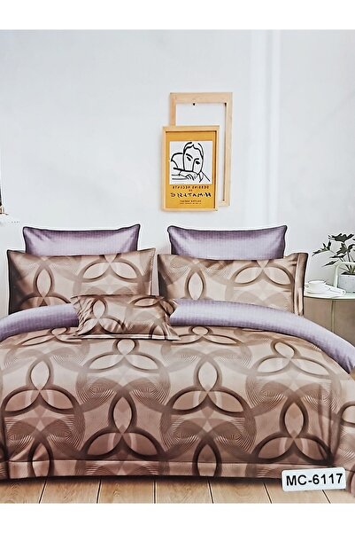 MILANO COLLECTION Finet Duvet Cover Set 6 Pieces Brown MC-6117