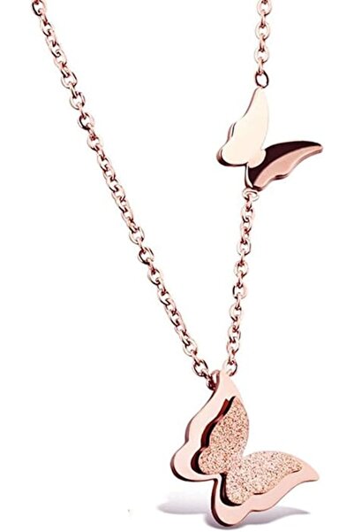 GENERAL Upeela 18K Rose Gold Plated Butterfly Necklace for Women and Girls