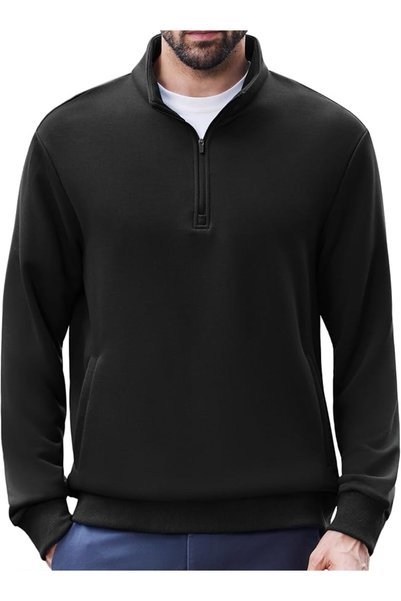 GENERAL PINSPARK Men's Quarter Zip Up Sweatshirts Midweight Mock Neck Pullove...
