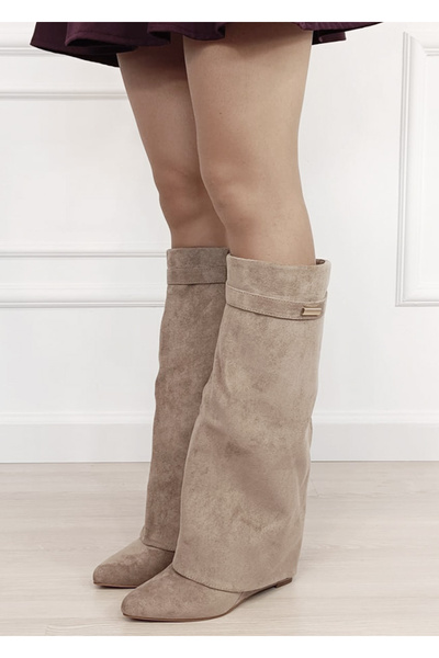 Ideal Shoes Каки ботуши на висок ток B-9623A-1 19
