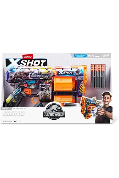 Zuru X-Shot Skins Dread Blaster Jurassic World Edition Series 1, 12 Darts