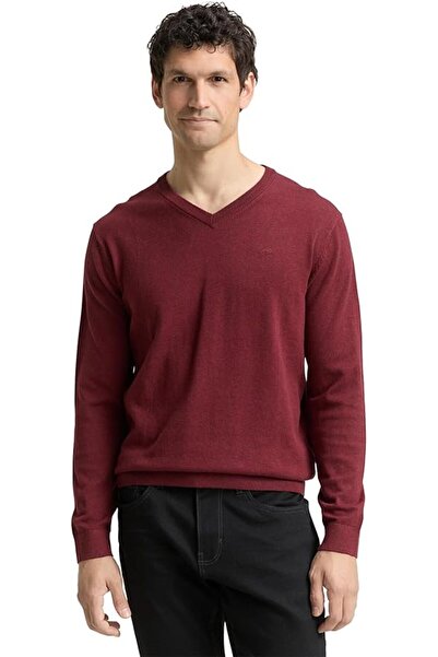 Tom Tailor Men's 1012820 Basic jumper with V-neck (pack of 1)