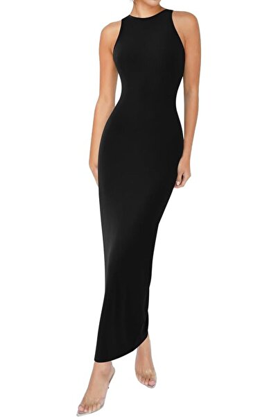 GENERAL Relety womens Sleeveless Halter Neck Bodycon Maxi Dress Casual Dress