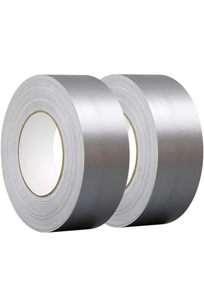 Generic شريط لاصق فضي/رمادي عالي الجودة - 50 مم × 25 متر - شريط لاصق متين (2 ...