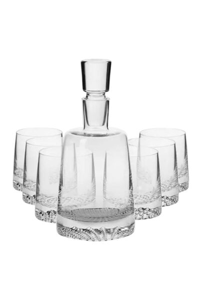 Krosno 7-piece whiskey set, made of crystalline glass, "Fjord" -