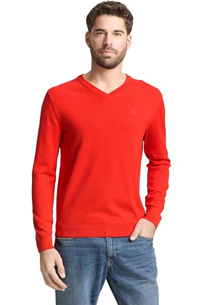 Tom Tailor Men's 1012820 Basic jumper with V-neck (pack of 1)