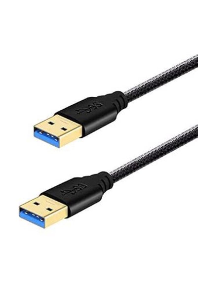 Fasgear كابل USB إلى USB، كابل USB 3.0 من النوع A إلى A (6 أقدام، أبيض)