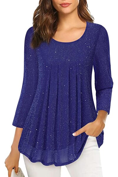 GENERAL VALOLIA Women's 3/4 Sleeve Tunic Tops Casual Loose Fit Floral Blouses...