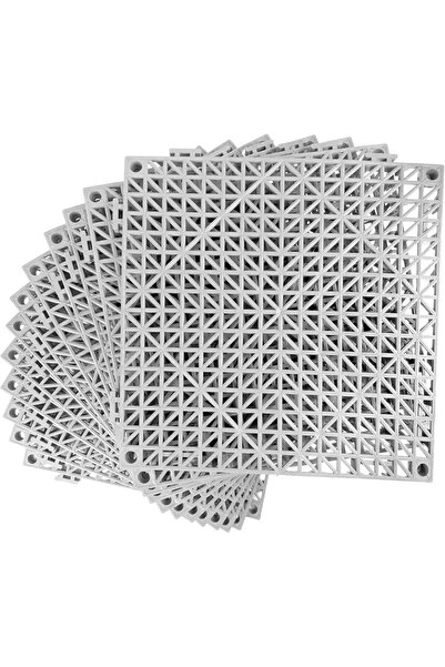 Generic 12 Pack Gray Modular Interlocking Rubber Floor Tiles 11.8"x11.8" – No...
