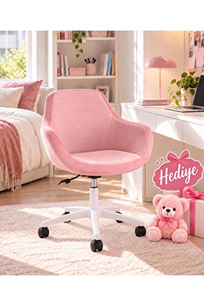 ChairLife Nune Beyaz Ayaklı/ Pembe; Çalışma, çocuk odası, Oyuncu, Ofis Sandal...