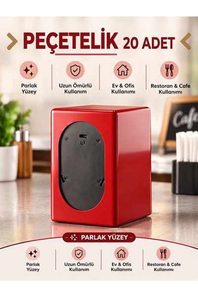 Adalinhome Shiny Surface Napkin Holder – Suitable for Home, Office, Restaurant and Cafe Use (20 Pcs)