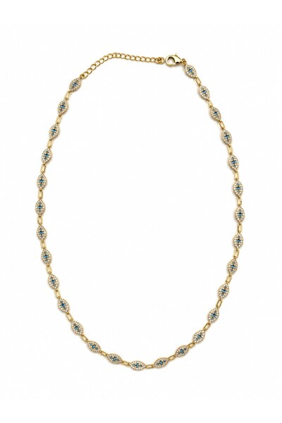 sacha Eye Figured Zircon Stone Design Gold Necklace