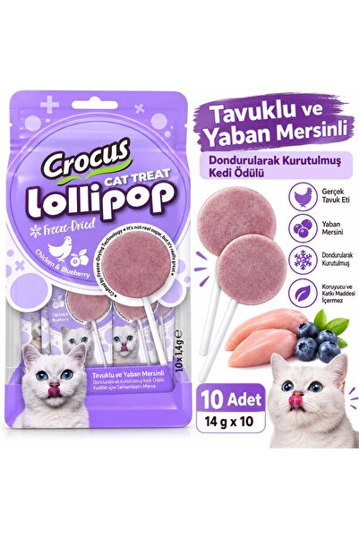 Lollipop Freeze-Dried Tavuklu ve Yaban Mersinli Kedi Ödülü