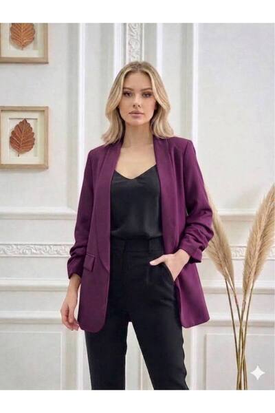 MAXORA SHOP Sacou damă Alissa cu mâneci încrețite, mărime universală S-L – Mo...