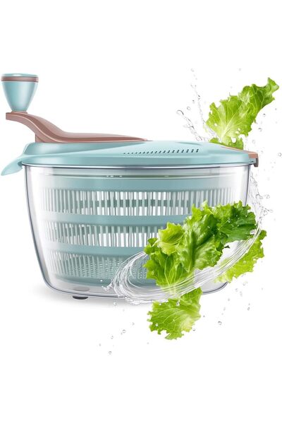 Generic Salad Spinner, 4.24 Quart Lettuce Spinner with Double Drainage Holes,...
