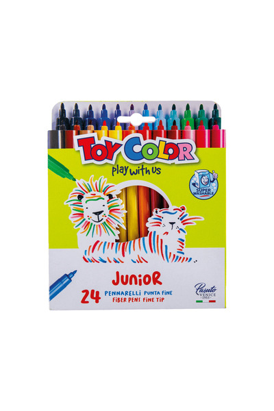 Toy Color ΜΑΡΚΕΡΕΣ JUNIOR SUPERWASH ΣΕ ΜΠΛΙΣΤΕΡ 24 ΧΡΩΜΑΤΑ ΔΙΑΜΕΤΡΟΣ 2.8 χιλ....