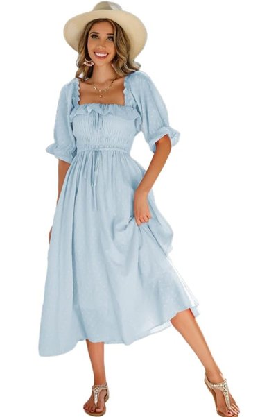 GENERAL R.Vivimos Women Summer Half Sleeve Cotton Ruffled Vintage Elegant Bac...