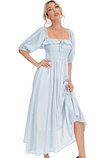 GENERAL R.Vivimos Women Summer Half Sleeve Cotton Ruffled Vintage Elegant Bac...