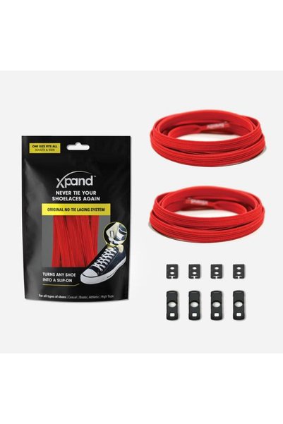 Xpand نظام ربط الأحذية بدون رباط - أحمر، مجموعة من قطعتين