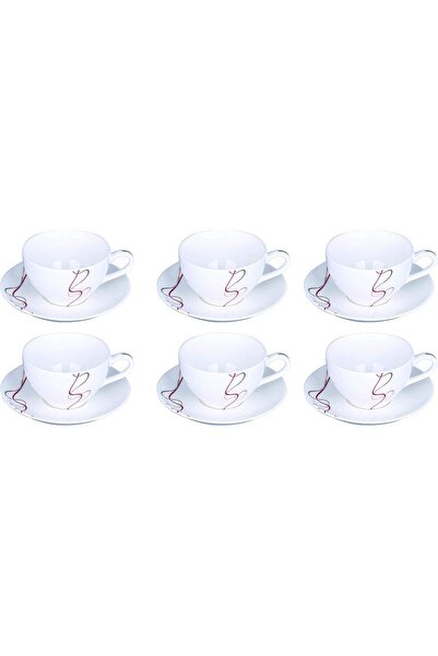 Generic 220ml 12piece New bone Cup & Saucer Set, Multi-Colour, RF9653