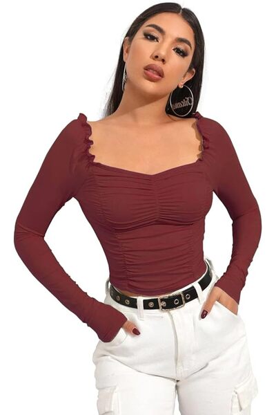 GENERAL Shasmi Women's & Girls' Black Full Sleeve, Sweat Hear Neck, Frill Tri...
