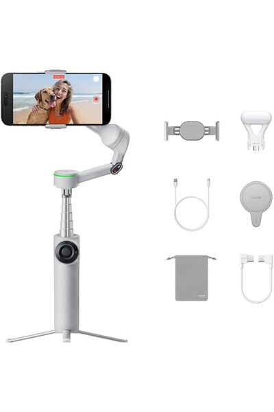 Insta360 Flow 2 Pro Creator Bundle Gray - Phone Gimbal for iPhone/Android