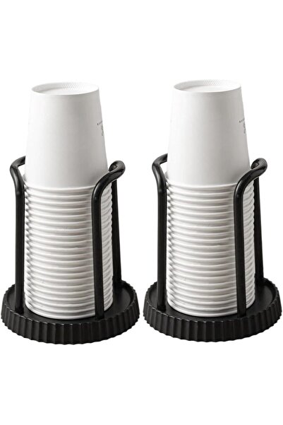 Generic 2PCS Disposable Cup Storage Rack, Black – Paper & Plastic Cup Holder,...