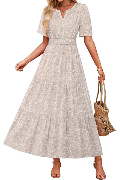 ZESICA Women's 2026 Summer Spring Floral Boho Maxi Dresses Casual Short Sleev...