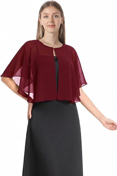 GENERAL Chiffon Capelet Soft Shawls and Wraps for Dresses Womens Accessories ...