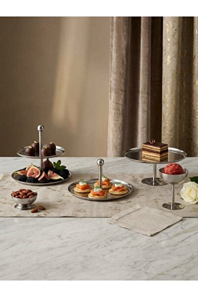 Maglor Premium Stainless Steel 5-Piece Presentation Set - Double Tiered Stand...