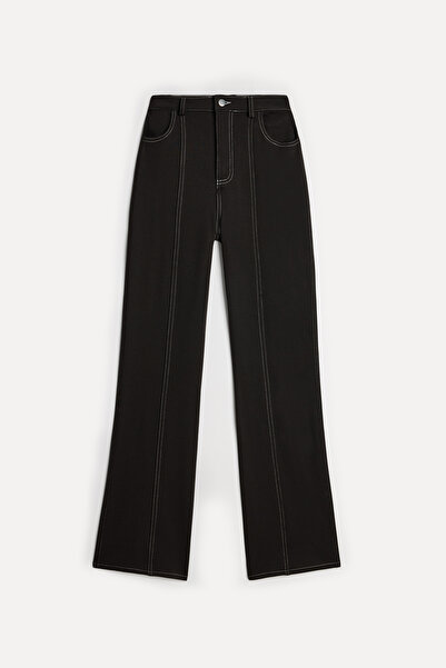 Mudo Kadın Kahverengi Slim Straight Fit Pantolon