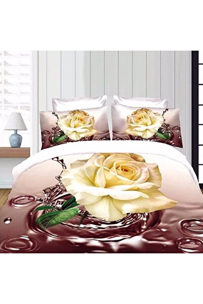 decorami Σετ κλινοσκεπασμάτων για διπλό κρεβάτι, 6 ΤΕΜΑΧΙΑ, 3D Εκτύπωση, Μπεζ...