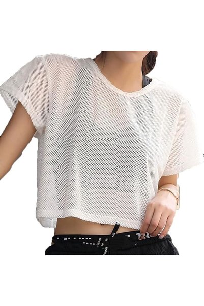 YILDEX Women's Sportswear, Women's Mesh Yoga Shirt Short Sleeve T-Shirt Sport...