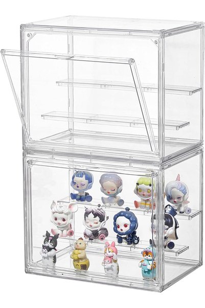 Generic 2-Pack Acrylic Collectibles Display Case – 3-Tier Clear Showcase with...
