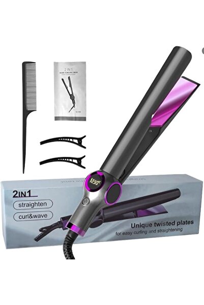 Rightsure 2-in-1 Hair Straightener & Curler Iron for Bangs, Spiral Curling Wa...