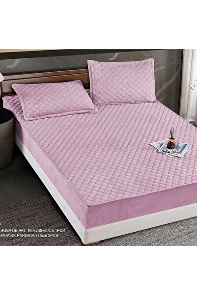 decorami Husa Matlasata Tip Topper din Catifea 160x200cm, cu 2 Fete de Perna ...
