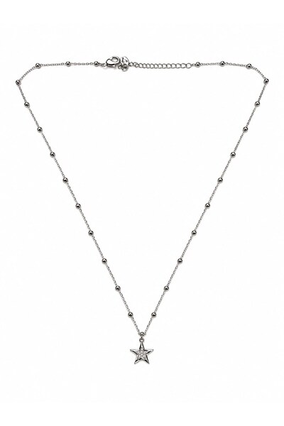 sacha Silver Necklace with Star Figured Ball Chain