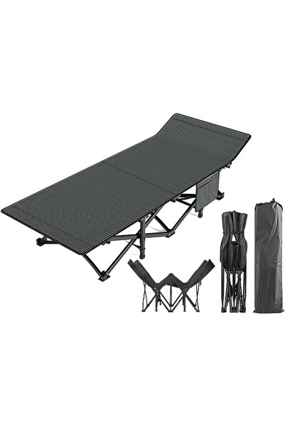 Generic Folding Camping Cot for Adults, Lightweight Foldable Bed with Side Po...
