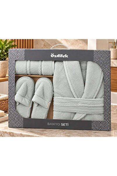 Özdilek Colourist Su Yeşili Kişisel Banyo Bornoz Seti (L Beden)