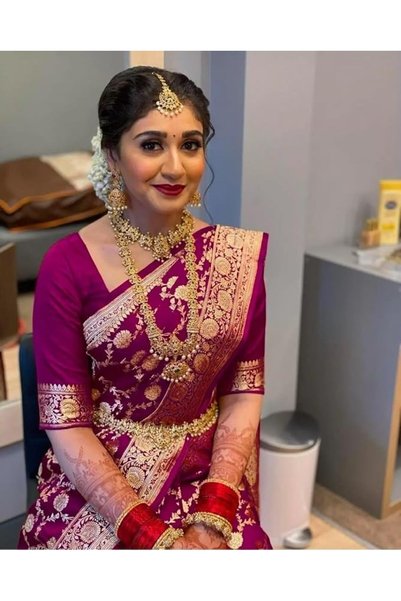 Sugathari ساري بناراسي نسائي من حرير كانجيفارام النقي، تصميم جديد ناعم للسيدات لعام 2023، ساري باتو.
