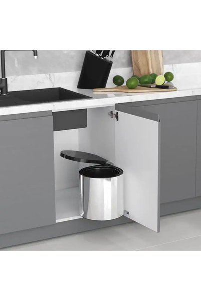 STARAX 40 Cm Çöp Kovası Paslanmaz Otomatik Kapak 10 Litre (S-2253-SS)