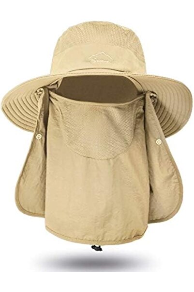 Generic Men Fishing Hat with Face Neck Flap, Outdoor Wide Brim UPF 50+ Sun Pr...