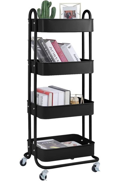 Generic 3-Tier Metal Mesh Utility Rolling Cart Storage Organization Cart with...