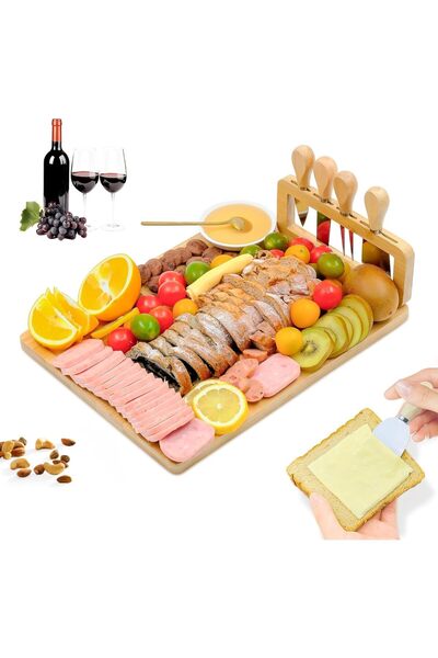 Generic لوح تقطيع من خشب الأكاسيا مع مقبض، ألواح تقطيع خشبية، لوح تقطيع للحوم...